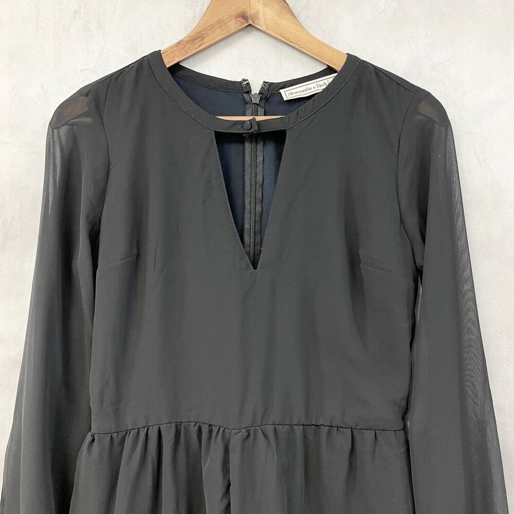 Abercrombie‎ Fitch Romper Womens 0 Sheer Sleeve Whimsigoth Dressy Fairy Grunge - Picture 2 of 6